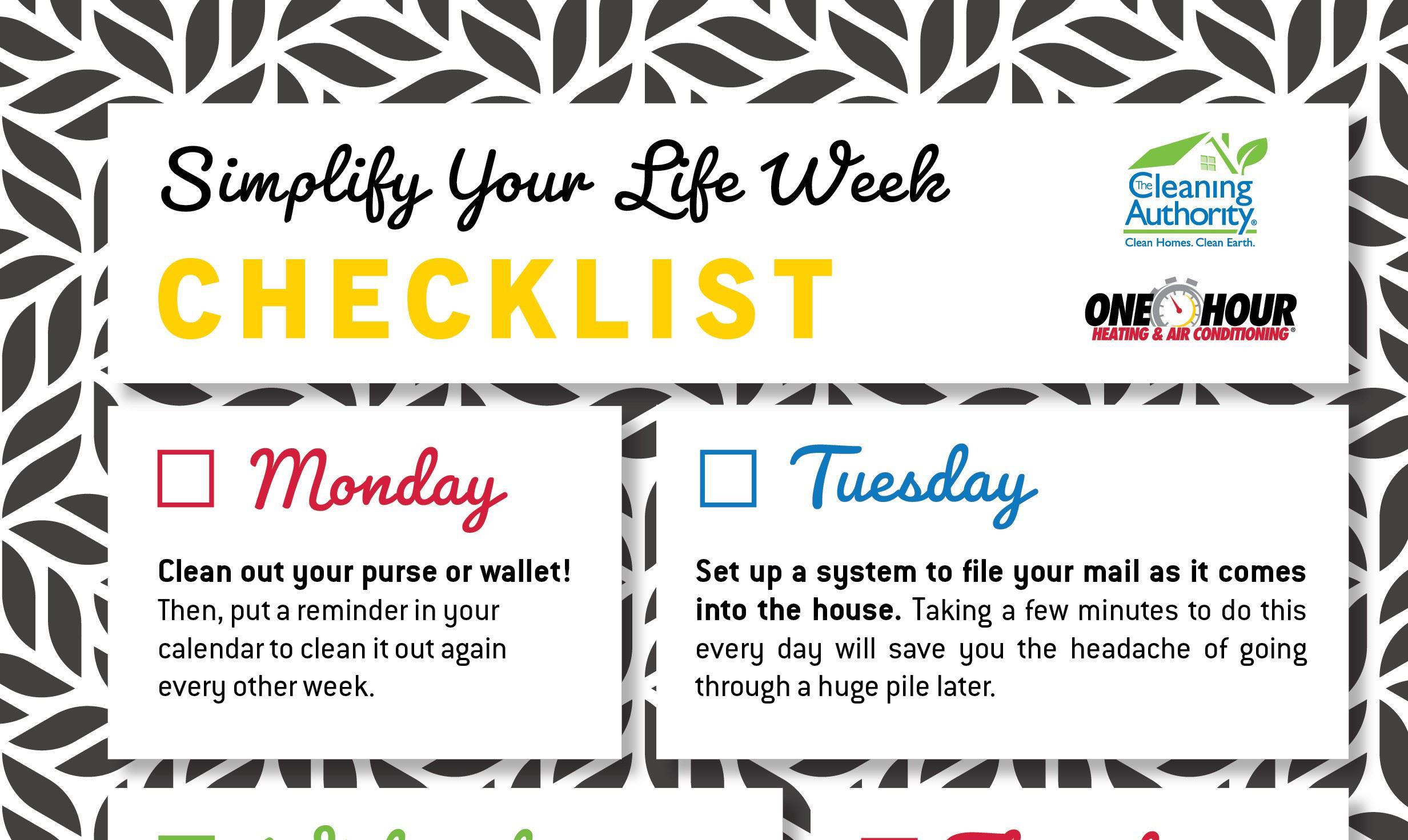 FREE PRINTABLE: Simplify Your Life Week Checklist