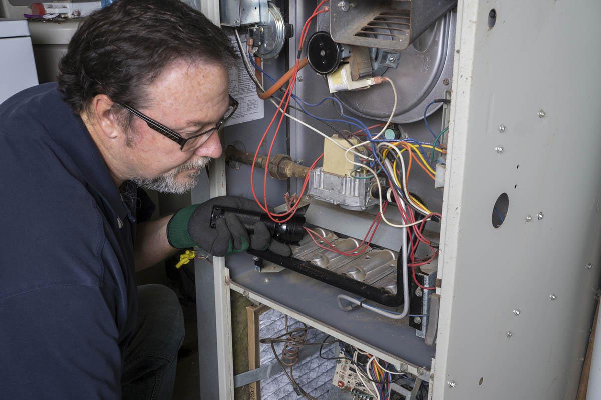 hvac technician working