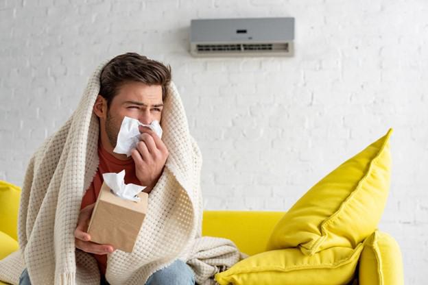 Sick man due to indoor air quality